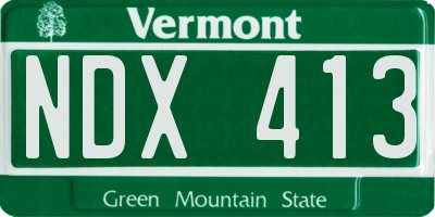 VT license plate NDX413