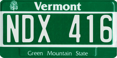 VT license plate NDX416