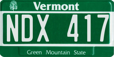 VT license plate NDX417