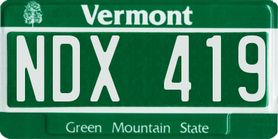 VT license plate NDX419