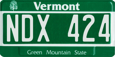 VT license plate NDX424