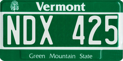 VT license plate NDX425
