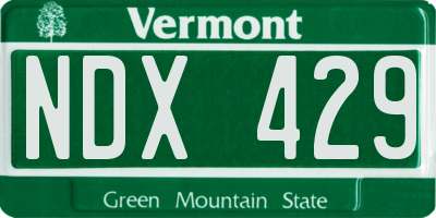 VT license plate NDX429