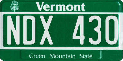 VT license plate NDX430