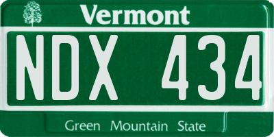 VT license plate NDX434