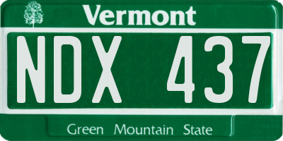 VT license plate NDX437