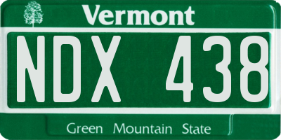 VT license plate NDX438