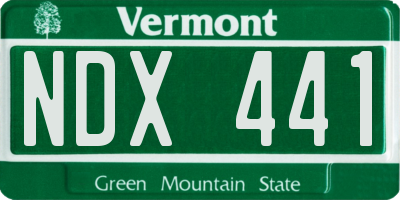 VT license plate NDX441