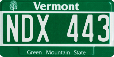 VT license plate NDX443