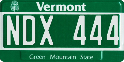 VT license plate NDX444