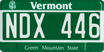 VT license plate NDX446