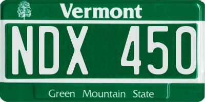 VT license plate NDX450