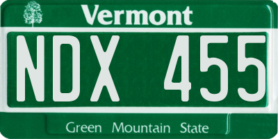 VT license plate NDX455