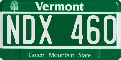 VT license plate NDX460