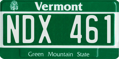 VT license plate NDX461