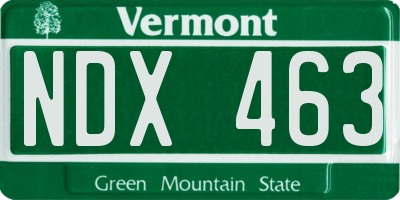 VT license plate NDX463