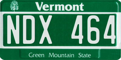 VT license plate NDX464