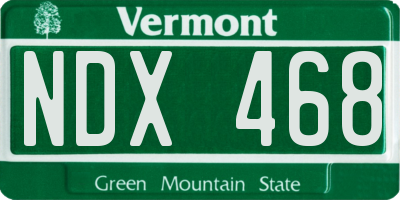 VT license plate NDX468