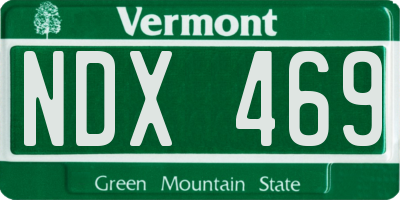 VT license plate NDX469