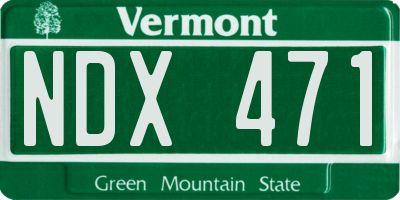 VT license plate NDX471