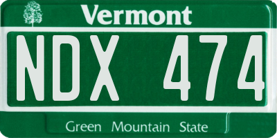 VT license plate NDX474
