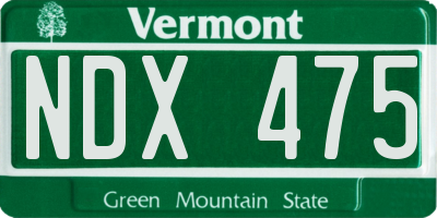 VT license plate NDX475