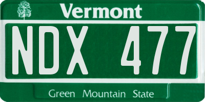 VT license plate NDX477