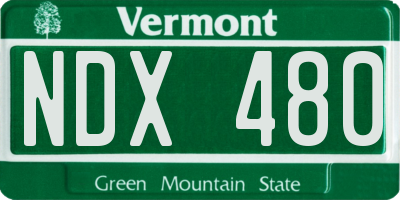 VT license plate NDX480