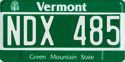 VT license plate NDX485