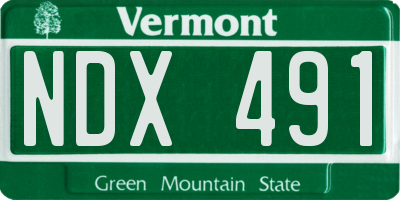VT license plate NDX491