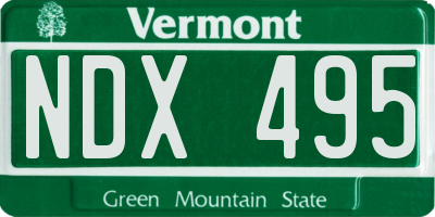 VT license plate NDX495