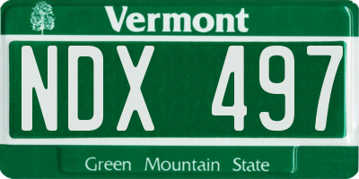 VT license plate NDX497