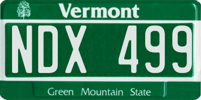 VT license plate NDX499