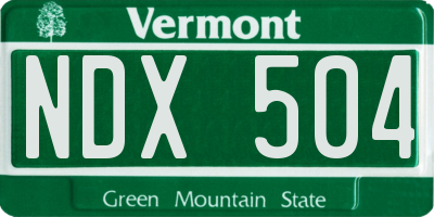 VT license plate NDX504