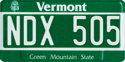 VT license plate NDX505