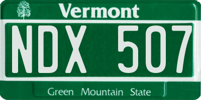 VT license plate NDX507
