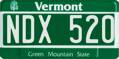 VT license plate NDX520
