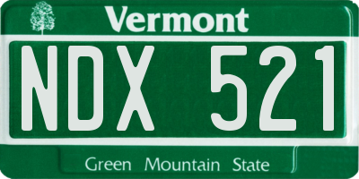 VT license plate NDX521