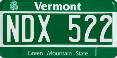 VT license plate NDX522