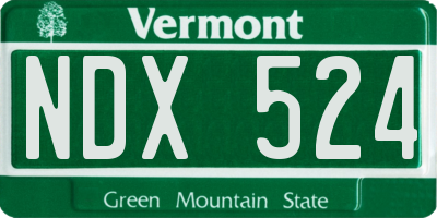 VT license plate NDX524
