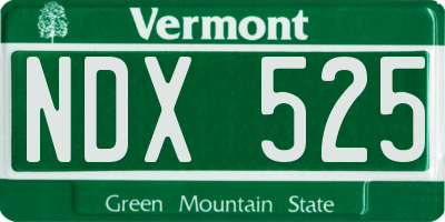 VT license plate NDX525