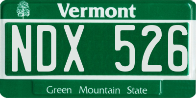 VT license plate NDX526