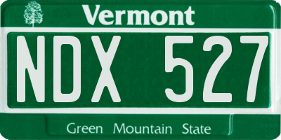VT license plate NDX527