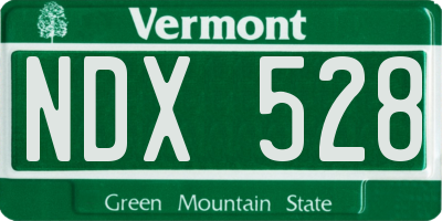 VT license plate NDX528