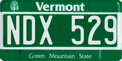 VT license plate NDX529