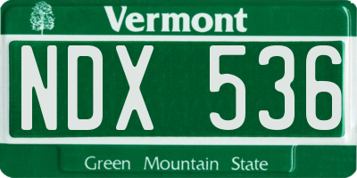 VT license plate NDX536