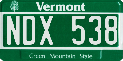 VT license plate NDX538