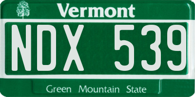 VT license plate NDX539