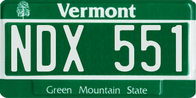 VT license plate NDX551