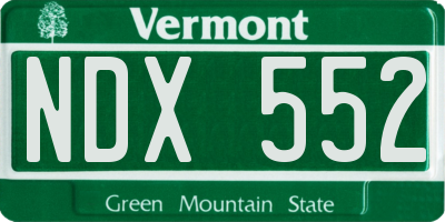 VT license plate NDX552